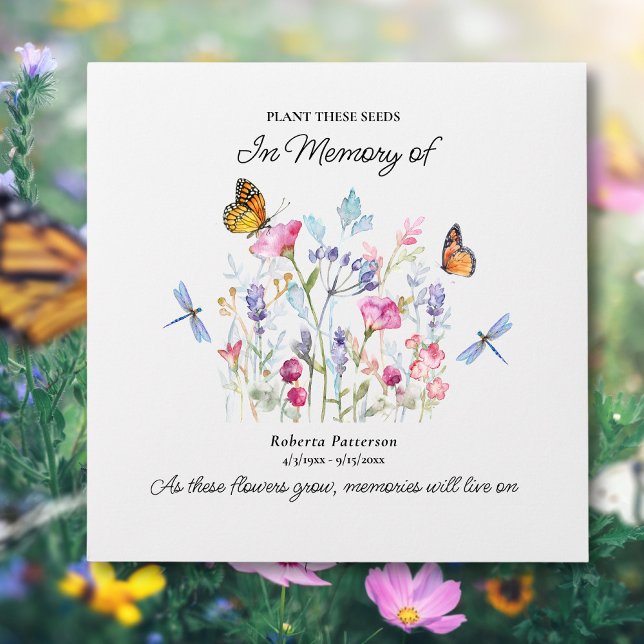 Celebration of Life Favor Flowers & Butterflies Envelope (Creator Uploaded)