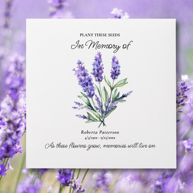 Celebration of Life Favor Pretty Lavender Flowers  Envelope (Creator Uploaded)
