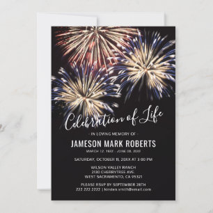 Celebration of Life Firework Memorial Invitation