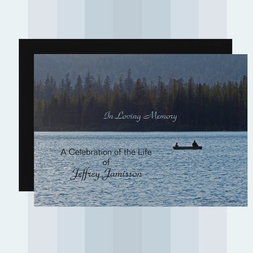 Celebration of Life Fishermen on Lake in Boat Invitation
