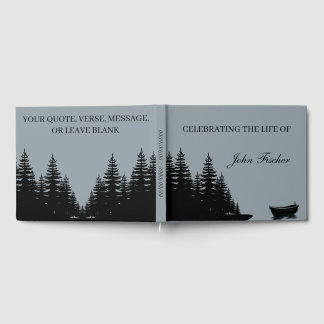 Celebration of Life Fishing Funeral Memorial Guest Book