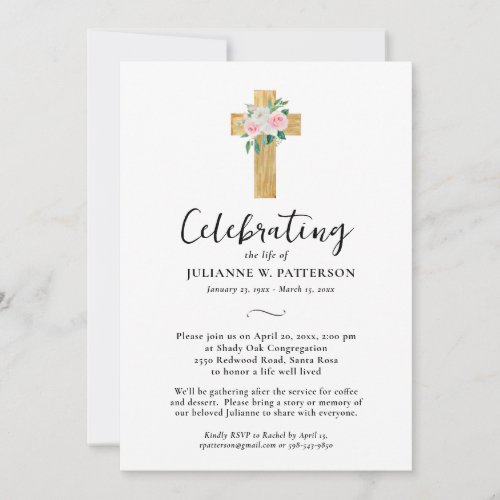 Celebration of Life, Floral Cross, Photo, Funeral 