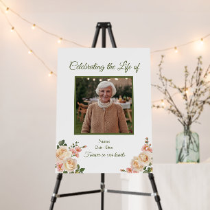 Celebration of Life Floral Downloadable Funeral Foam Board