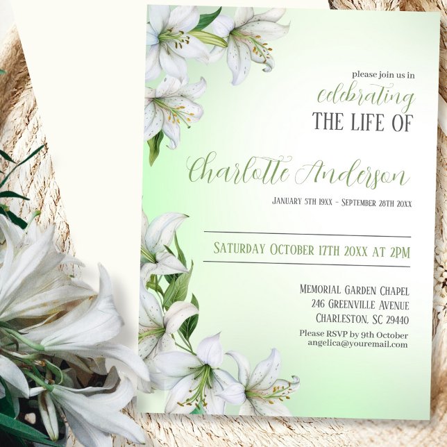 Celebration of life Floral Funeral Invitation (Creator Uploaded)