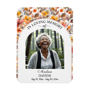 Celebration Of Life Floral Funeral Keepsake Magnet