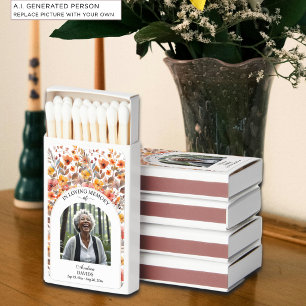 Celebration Of Life Floral Funeral Keepsake Matchboxes