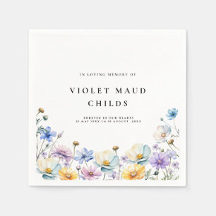 celebration of life floral memorial funeral napkins