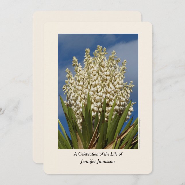 Celebration of Life, Floral, Yucca in Bloom Invitation (Front/Back)