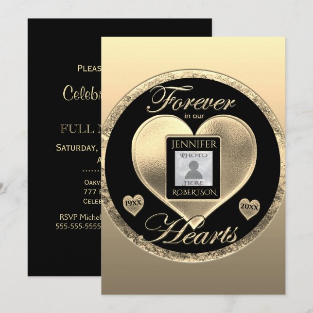 Celebration of Life - Forever in Our Hearts Invitation (Front/Back)