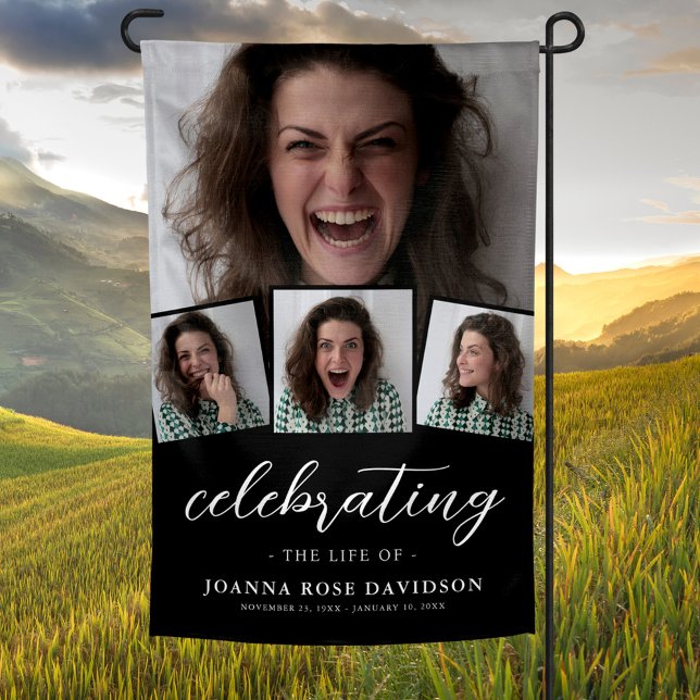 Celebration of Life Funeral 4 Photo Garden Flag (Creator Uploaded)