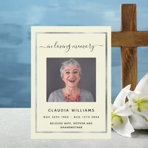 Celebration of life funeral beige photo program