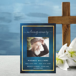 Celebration of life funeral blue sky photo program