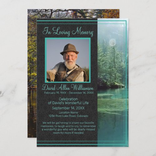 Celebration of Life Funeral for Outdoors Man Invitation