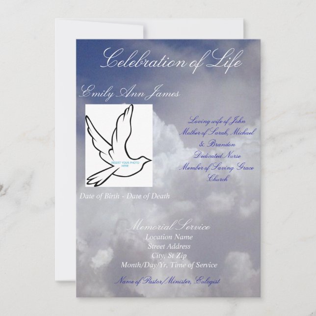 Celebration of Life Funeral Invitation/Program Invitation (Front)