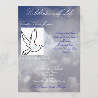 Celebration of Life Funeral Invitation/Program Invitation
