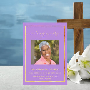 Celebration of life funeral lavender photo program