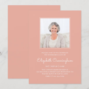 Celebration of Life Funeral Memorial Classic Photo Invitation