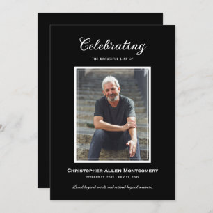 Celebration of Life Funeral Memorial Invitation