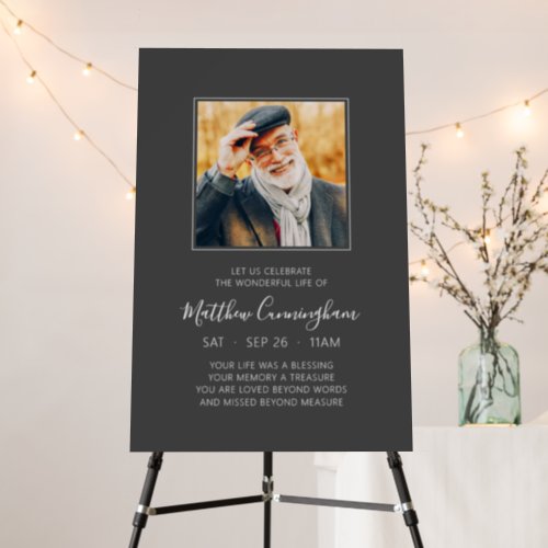 Celebration of Life Funeral Memorial Modern Photo Foam Board