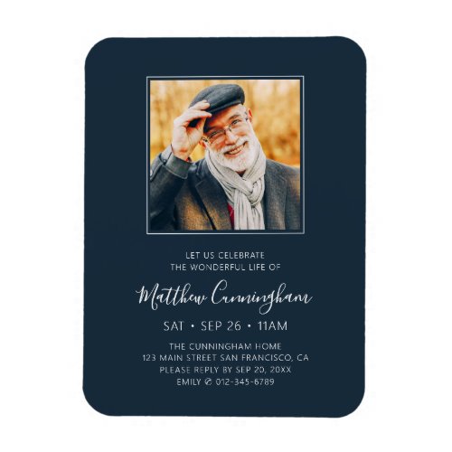 Celebration of Life Funeral Memorial Modern Photo Magnet