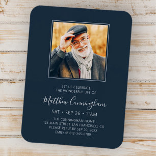 Celebration of Life Funeral Memorial Modern Photo Magnet