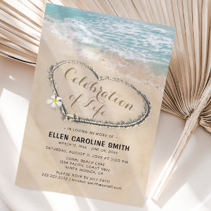Celebration of Life Funeral Memorial Ocean Invitation