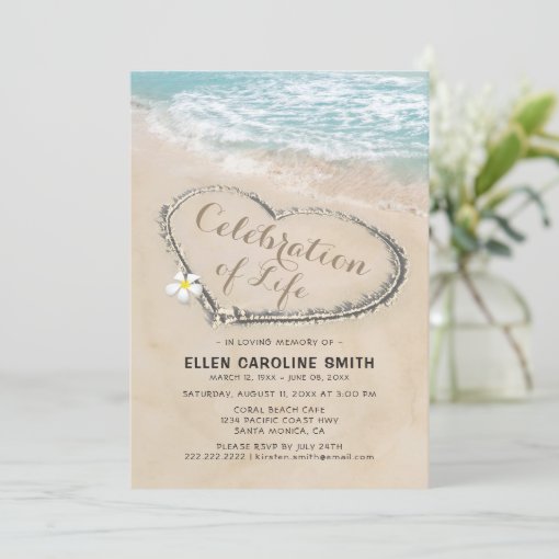 Celebration of Life | Funeral Memorial Ocean Invitation | Zazzle