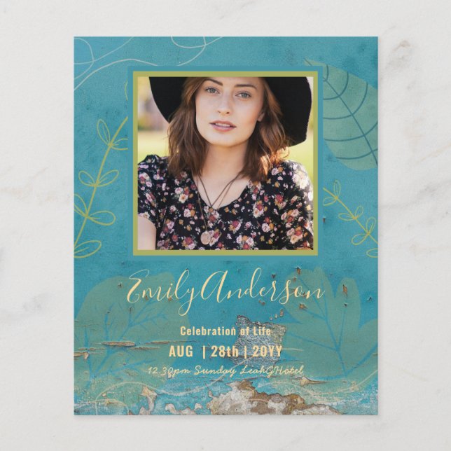 CELEBRATION OF LIFE Funeral Memorial PHOTO Budget (Front)