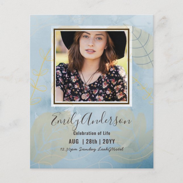 CELEBRATION OF LIFE Funeral Memorial PHOTO Budget (Front)