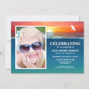 Celebration of Life Funeral Memorial Photo Invitation