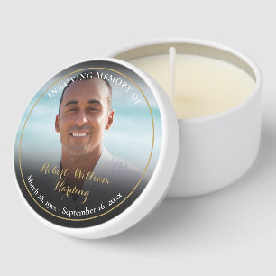Celebration Of Life Funeral Memorial Photo Mini Candle Favors