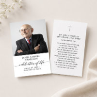 Celebration of Life Funeral Memorial Poem Card