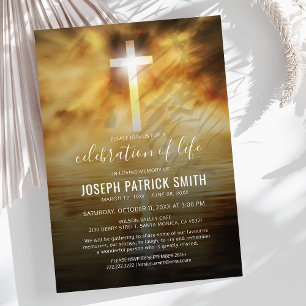 Celebration of Life   Funeral Memorial Religious Invitation