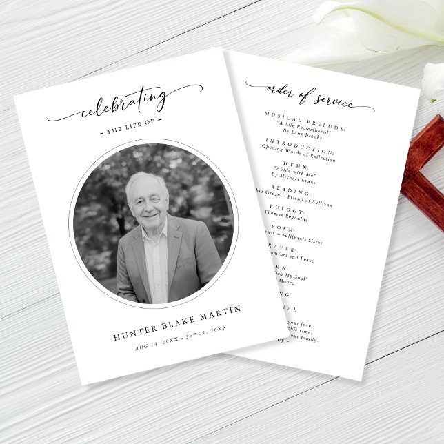 Celebration of Life Funeral Memorial Service Photo Program (Creator Uploaded)