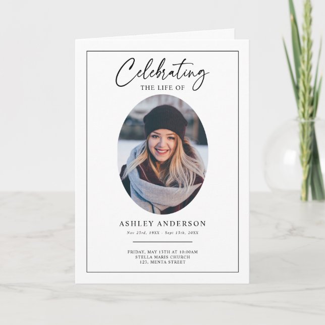 Celebration of Life Funeral Memorial Service Program (Front)