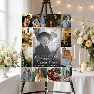 Celebration of Life Funeral Photo Collage Memorial Foam Board