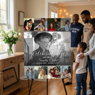 Celebration of Life Funeral Photo Collage Memorial Foam Board