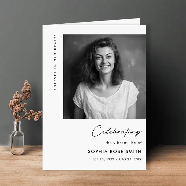 Celebration Of Life Funeral Program Template Zazzle 3388