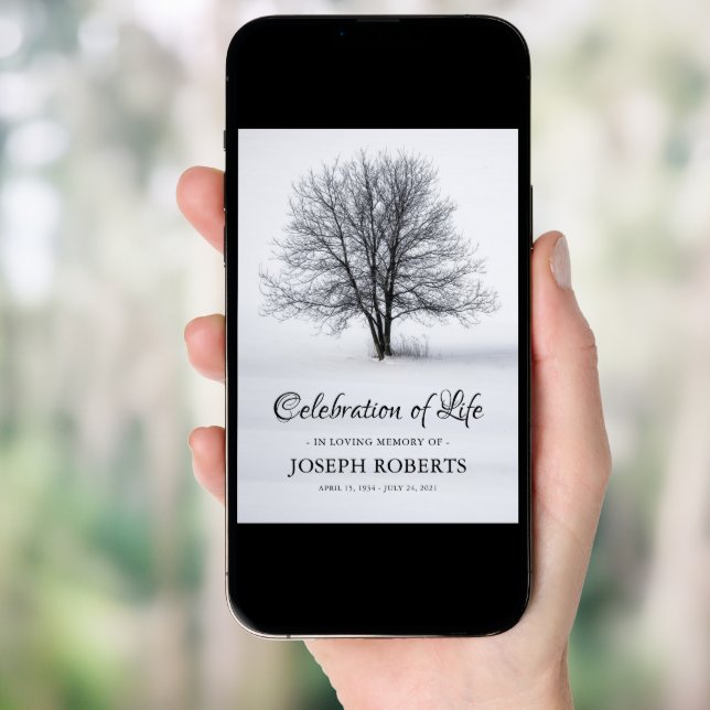 Celebration of Life | Funeral Tree Invitation (Front Digital)