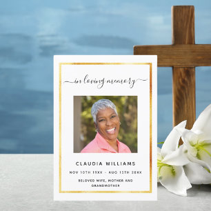 Celebration of life funeral white photo program