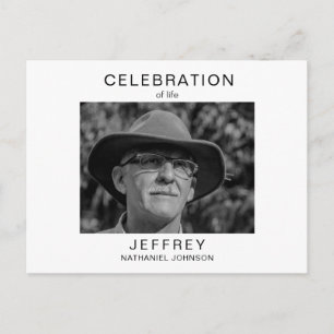 Celebration of Life Gathering B/W Photo Invitation Postcard