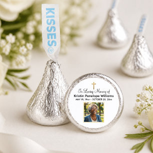 Celebration Of Life Gold Cross Photo Funeral Hershey®'s Kisses®