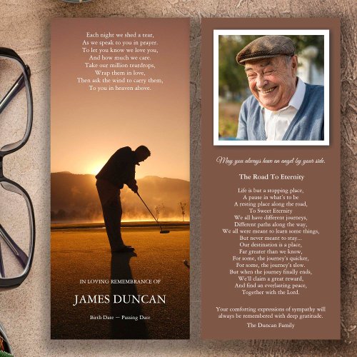 Celebration of Life Golf Funeral Thank You Card