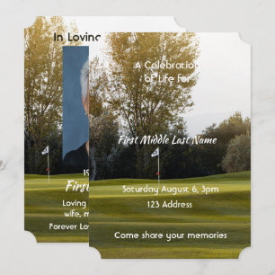 Celebration of Life  Golfer Golf Course Golfing  Invitation