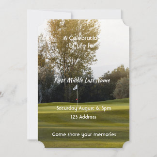 Celebration of Life  Golfer Golf Course Golfing  Invitation