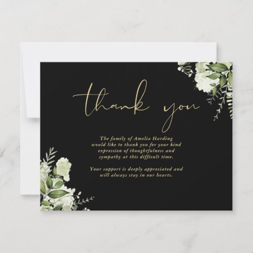 Celebration Of Life Greenery Floral Black And Gold