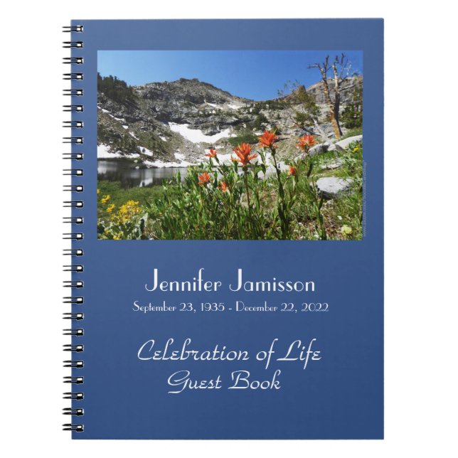 Celebration of Life Guest Book Alpine Wildflowers  (Front)