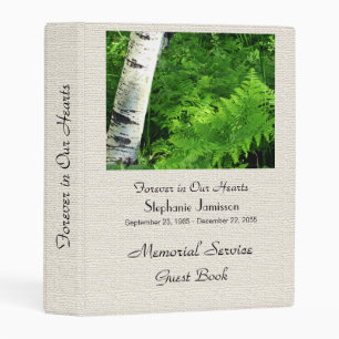 Celebration of Life Guest Book Aspen and Ferns Mini Binder
