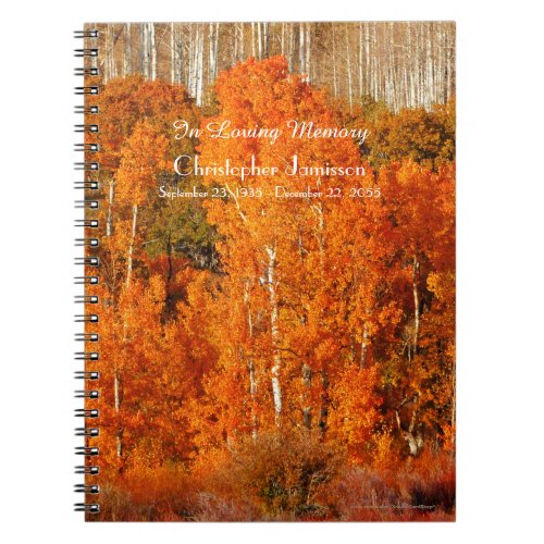 Celebration of Life Guest Book Autumn Fall Aspens 