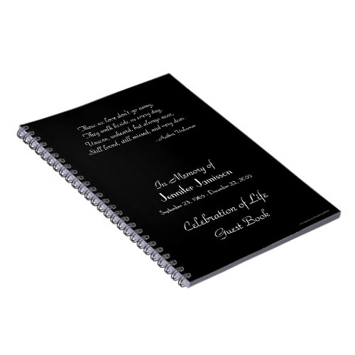 Celebration of Life Guest Book Black and White